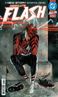 Comic book cover of 'Absolute Flash' with a superhero character sitting on a ledge.