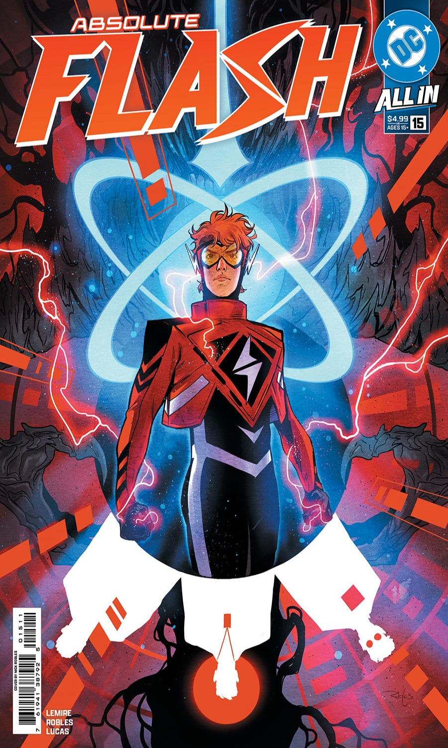 Comic book cover featuring a character in a red and black suit with a large 'Absolute Flash' title.