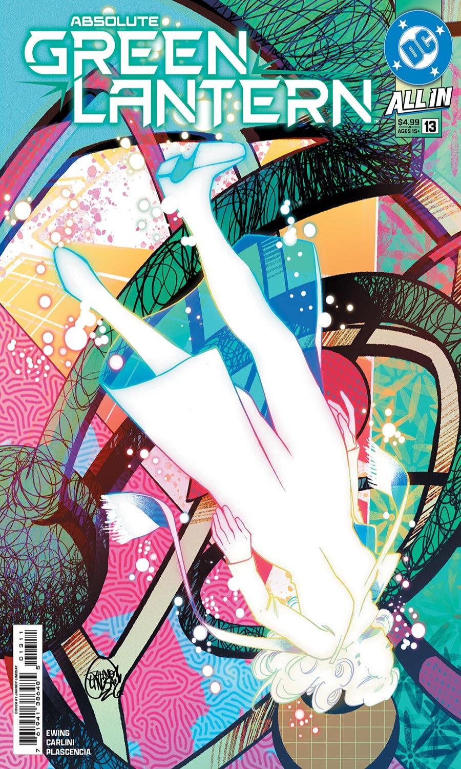 Comic book cover of Absolute Green Lantern with colorful design and character silhouette.