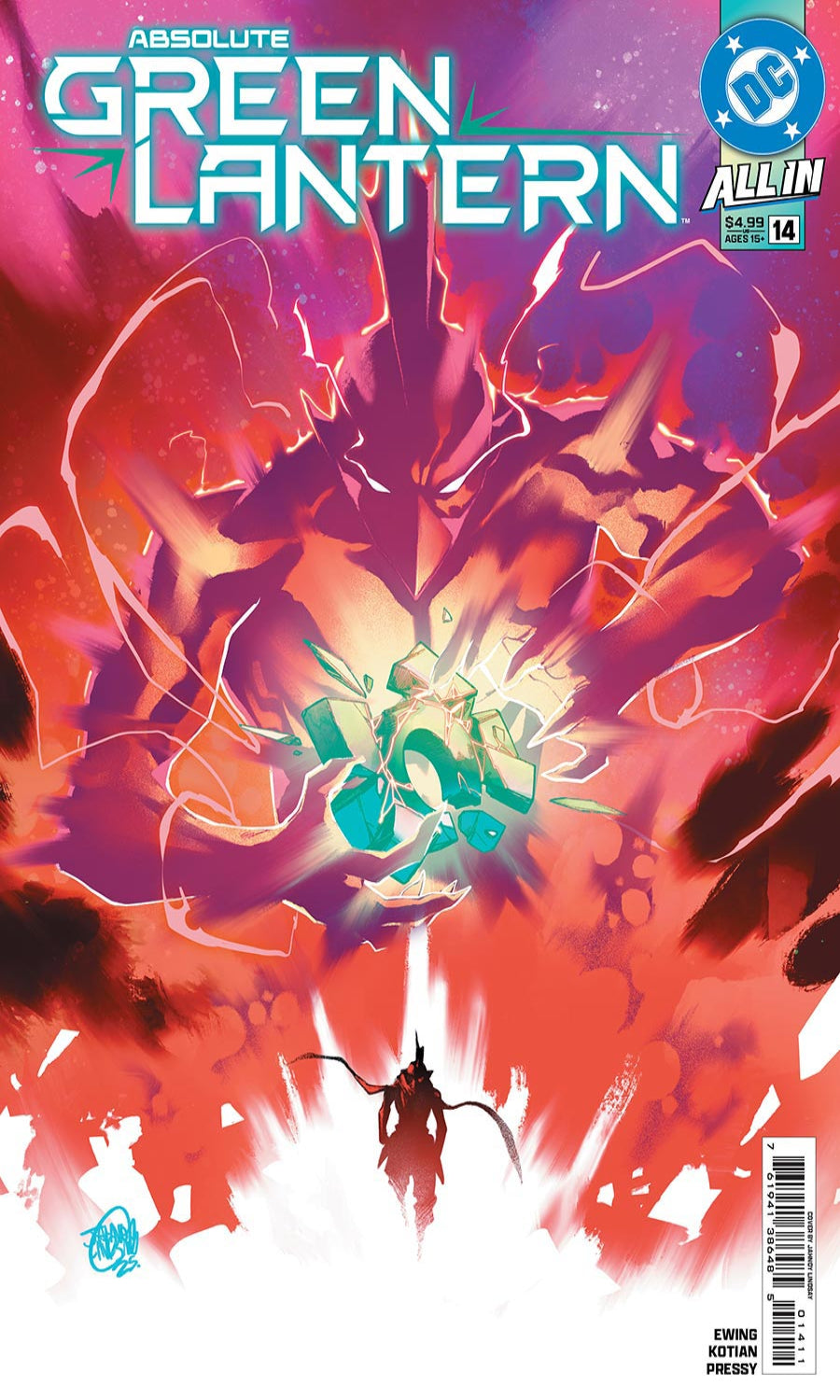 Comic book cover of Absolute Green Lantern with vibrant colors and dynamic design.