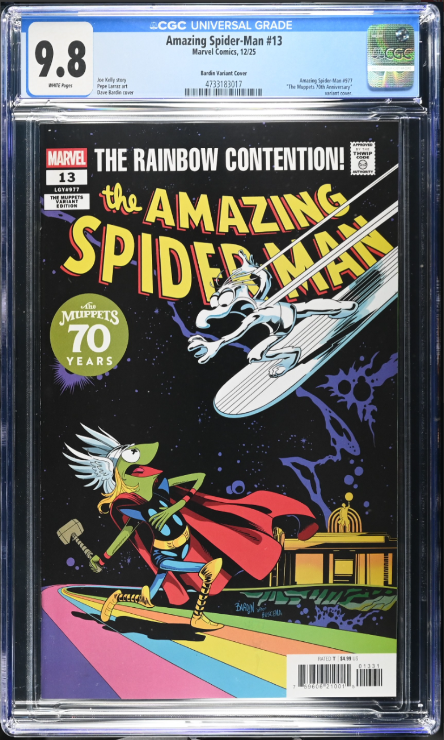 Comic book cover of 'The Amazing Spider-Man' with CGC grading label