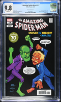 Comic book cover of 'The Amazing Spider-Man' featuring Muppets characters, graded 9.8 by CGC.