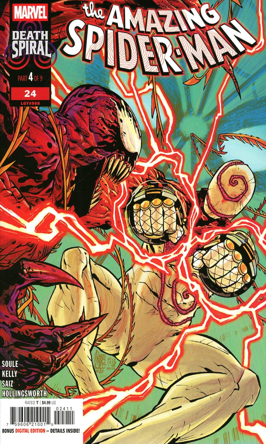 Comic book cover of 'The Amazing Spider-Man' with a superhero in a dynamic pose.