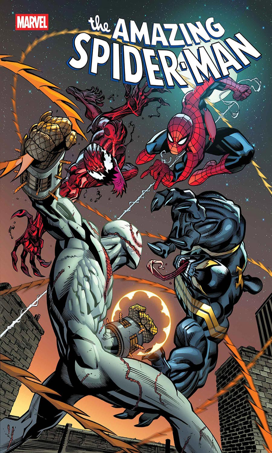 Comic book cover featuring Spider-Man and Venom with Marvel logo