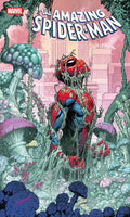 Comic book cover featuring a transformed Spider-Man in a fantasy setting with mushrooms and plants.
