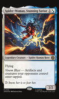 Trading card featuring Spider-Woman with superhero abilities
