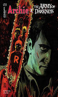 Comic book cover featuring Archie and The Army of Darkness with a dark and eerie design.