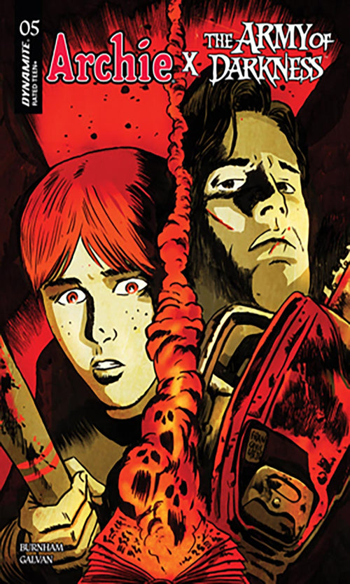 Comic book cover featuring two characters with a red and black color scheme.