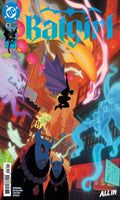 Comic book cover featuring Batgirl in an urban setting with vibrant colors and dynamic poses.