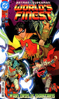 Comic book cover for DC Comics' Batman-Superman World's Finest #53, featuring illustrated characters including Robin, Superman, and other heroes in a dynamic action scene with bold title text and comic-style artwork.