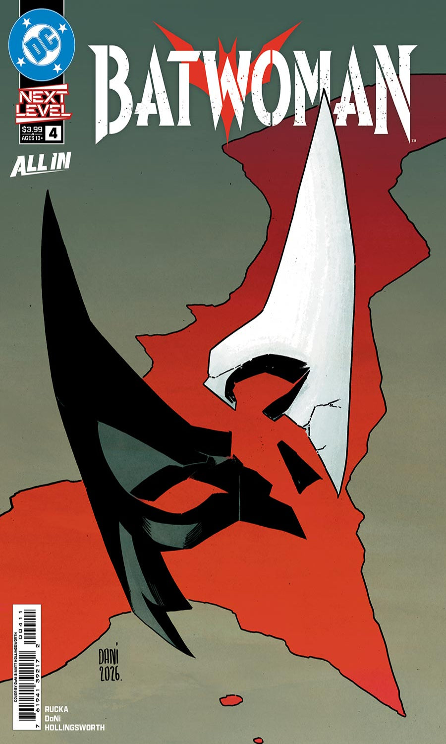 Comic book cover of Batwoman with a stylized design and red and black color scheme.