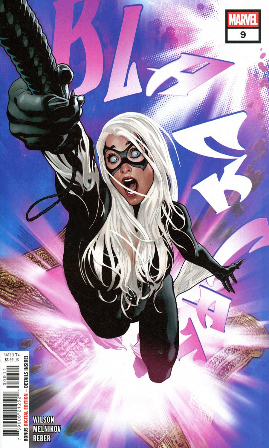 Comic book cover featuring a superhero in a dynamic pose with colorful background