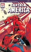 Comic book cover featuring Captain America and Red Hulk with Marvel logo