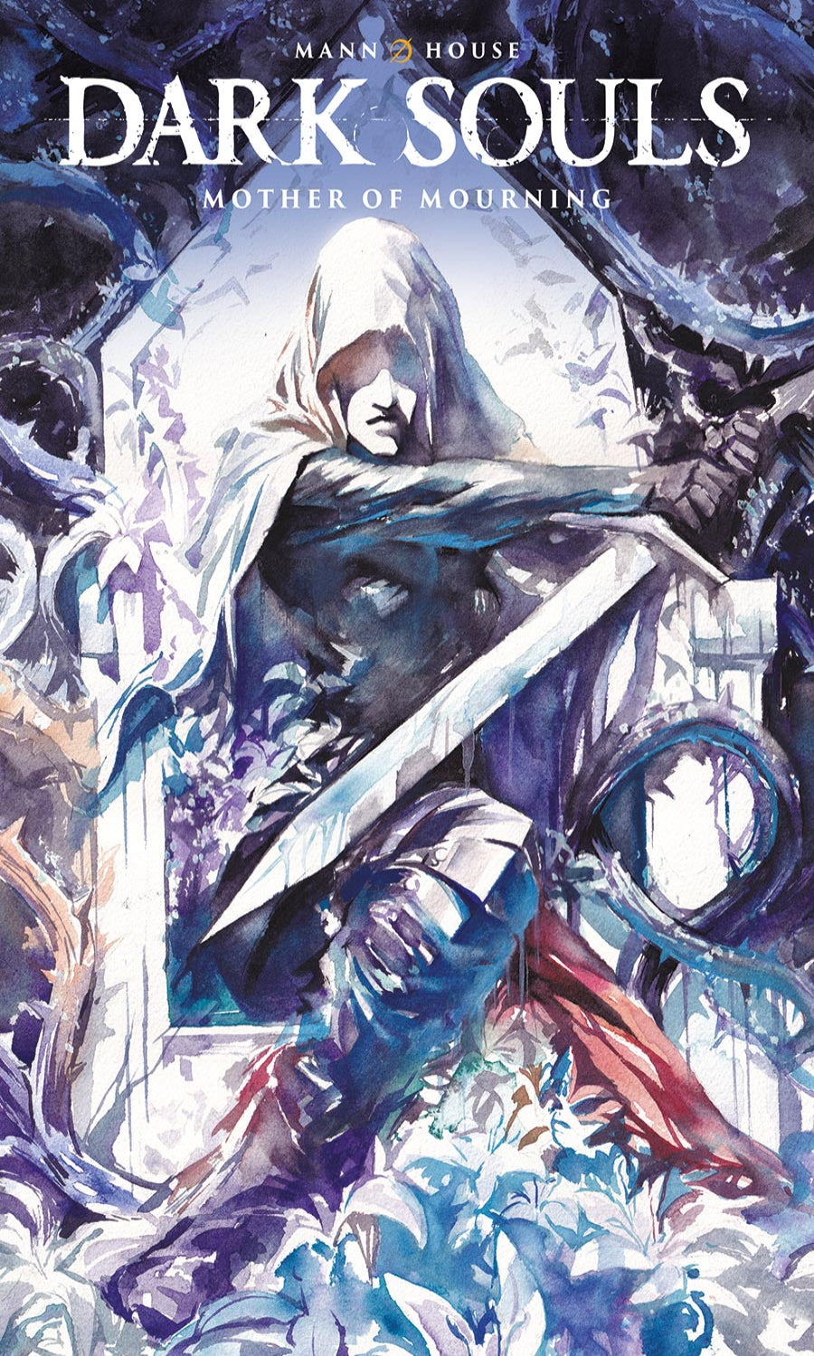 Cover of 'Dark Souls: Mother of Mourning' with a character holding a sword in a fantasy setting.