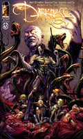 Comic book cover for The Darkness #6 featuring a dramatic fantasy illustration with a central female warrior surrounded by serpents and a large face in the background, with the title 'The Darkness' at the top.