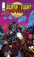 Comic book cover of 'Death Fight Forever' with a colorful and action-packed scene.