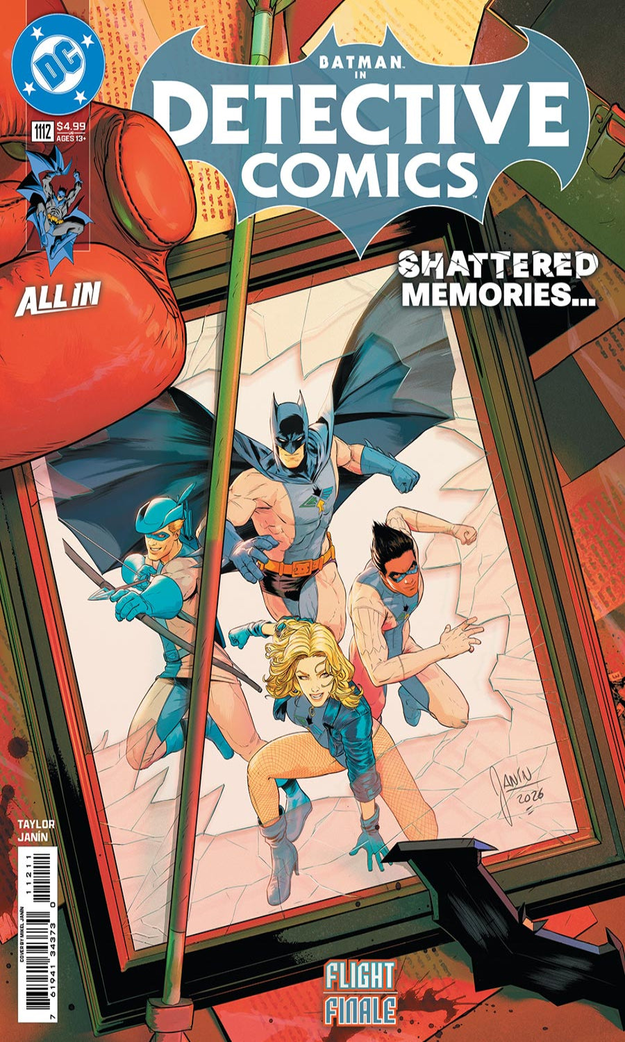 Comic book cover for Detective Comics featuring Batman and other DC characters in a dramatic illustrated scene, with the title 'Detective Comics' prominently displayed at the top and issue text 'Shattered Memories.