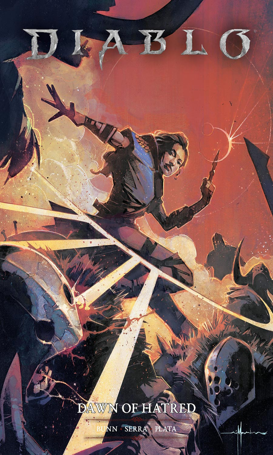 Comic book cover of 'Diablo' with a character in action pose against a red background