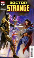 Comic book cover featuring characters from 'Doctor Strange' with Marvel logo.