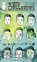 Comic book cover for The Eye Collector issue 3, featuring illustrated faces with eyes and one with a single large eye, on a green-to-blue textured background with stylized text.