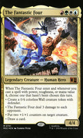 Trading card featuring The Fantastic Four with character artwork and game text.