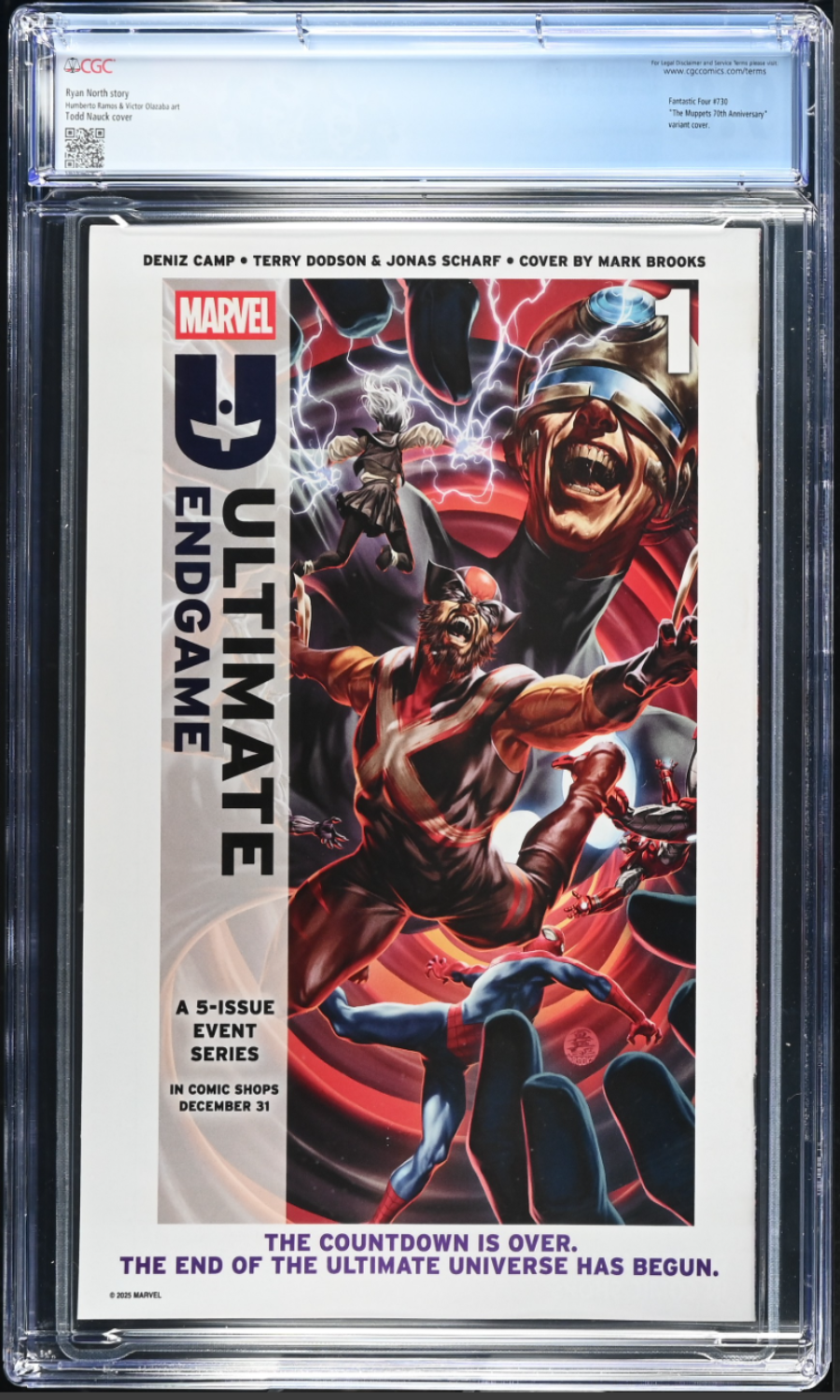Comic book cover of 'Marvel Ultimate Endgame' with superhero artwork on a white background.