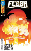 Comic book cover of 'The Flash' with a fiery design and DC logo.