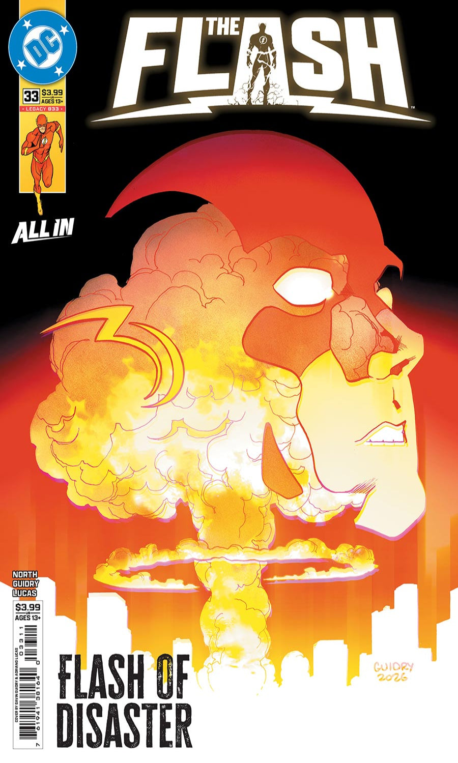 Comic book cover of 'The Flash' with a fiery design and DC logo.