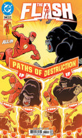 Comic book cover featuring The Flash and gorilla之势 with 'Paths of Destruction' text.