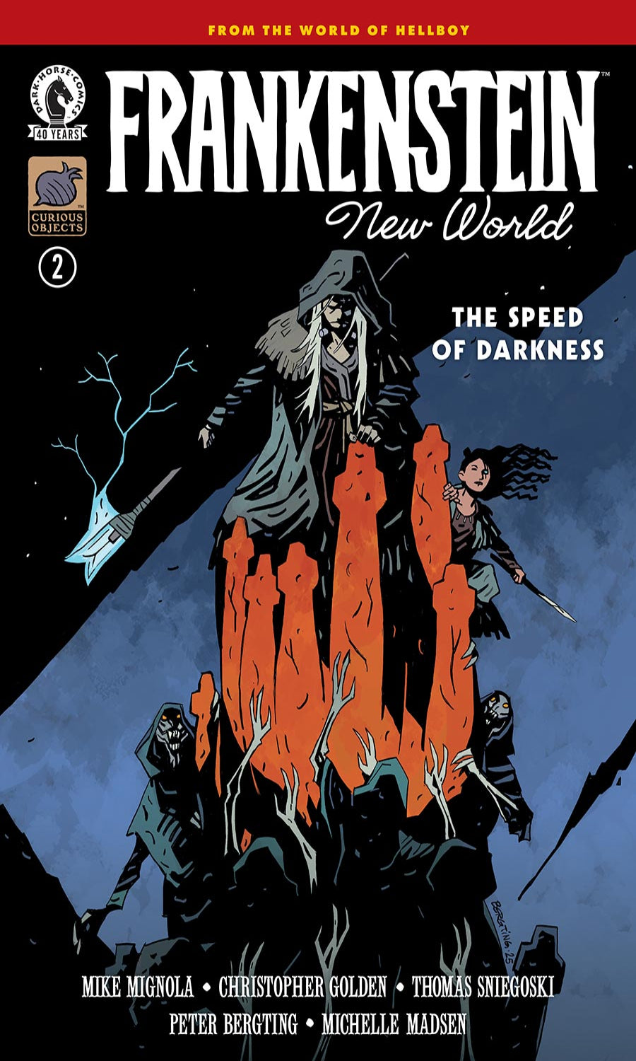 Comic book cover of 'Frankenstein: New World' with a dark and eerie atmosphere.