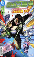 Comic book cover for Green Lantern issue 38, featuring the Green Lantern character in a dynamic action pose with a glowing green halo, surrounded by comic-style action elements and text including 'Diners, Drive-ins, and Death by the Condiment King!'.