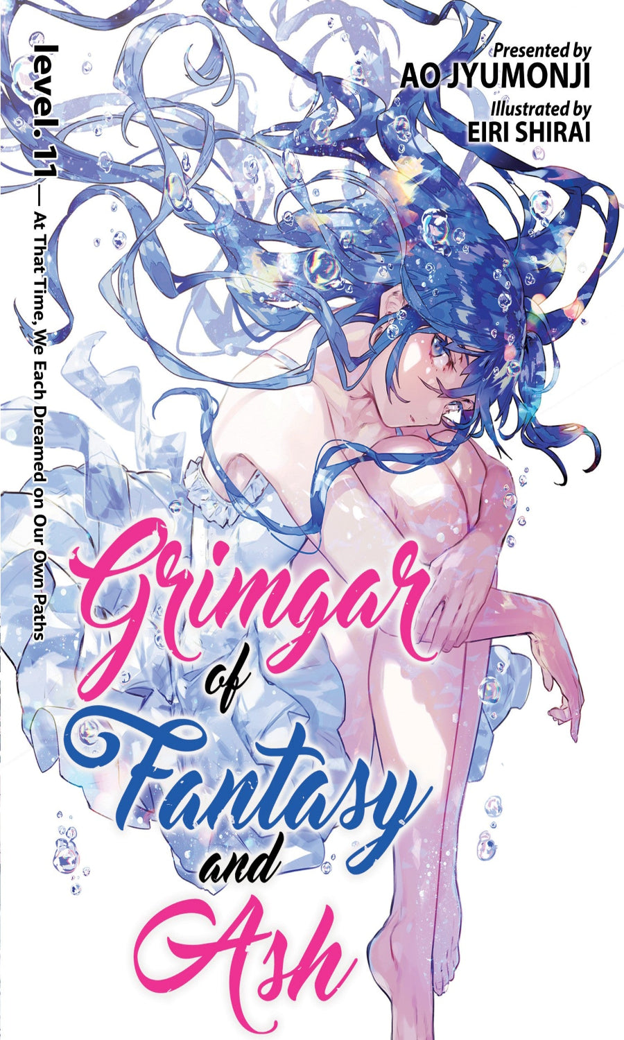 Cover of 'Grimgar of Fantasy and Ash' with an illustration of a character with blue hair and pink outfit.