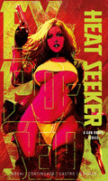 Comic book cover featuring a female character with a gun, titled 'Heat Seeker'.