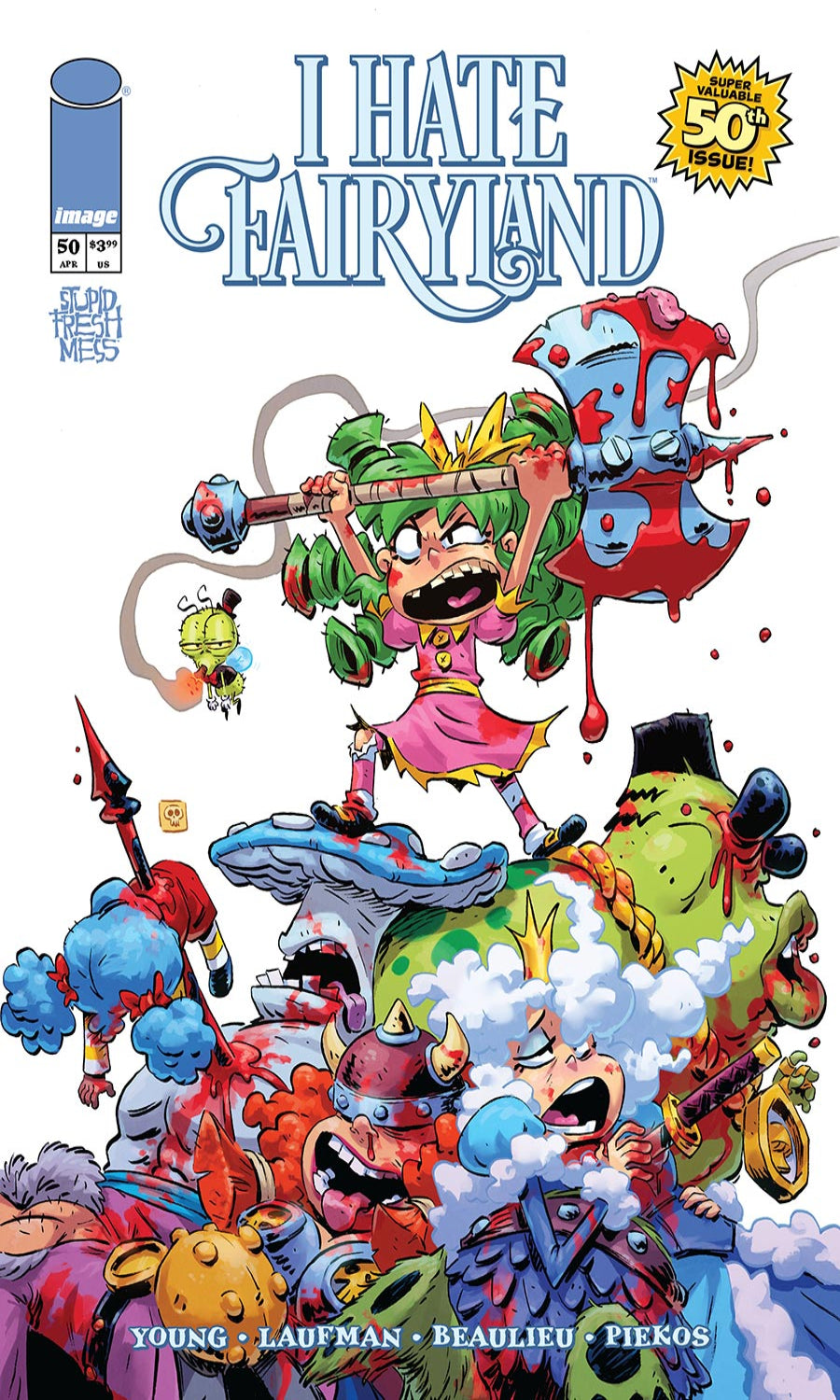 Comic book cover of 'I Hate Fairyland' with colorful characters and text.