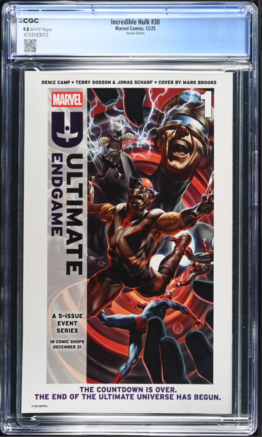 Marvel comic book cover featuring 'Ultimate Endgame' with CGC grading information.