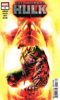 Comic book cover of 'The Infernal Hulk' with a muscular figure in a red and yellow background.