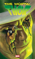 Comic book cover of 'The Mortal Thor' with a large eye and superhero figure inside.