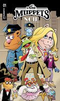 Cover of 'The Muppets Noir' comic book featuring Muppets in a noir style.