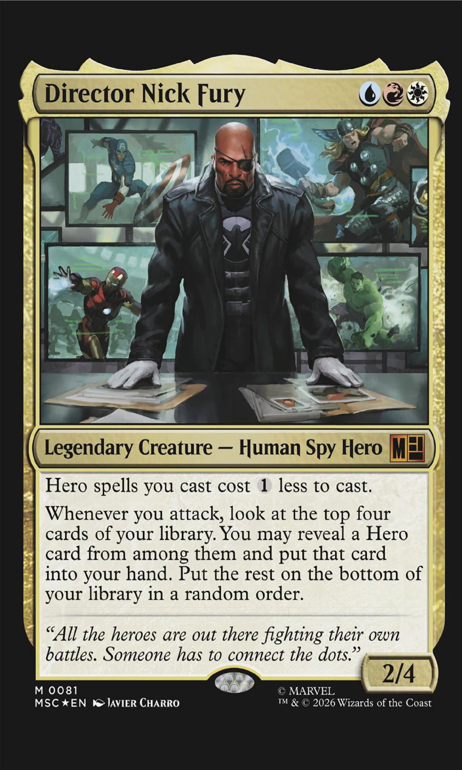Card featuring Director Nick Fury with game text and icons