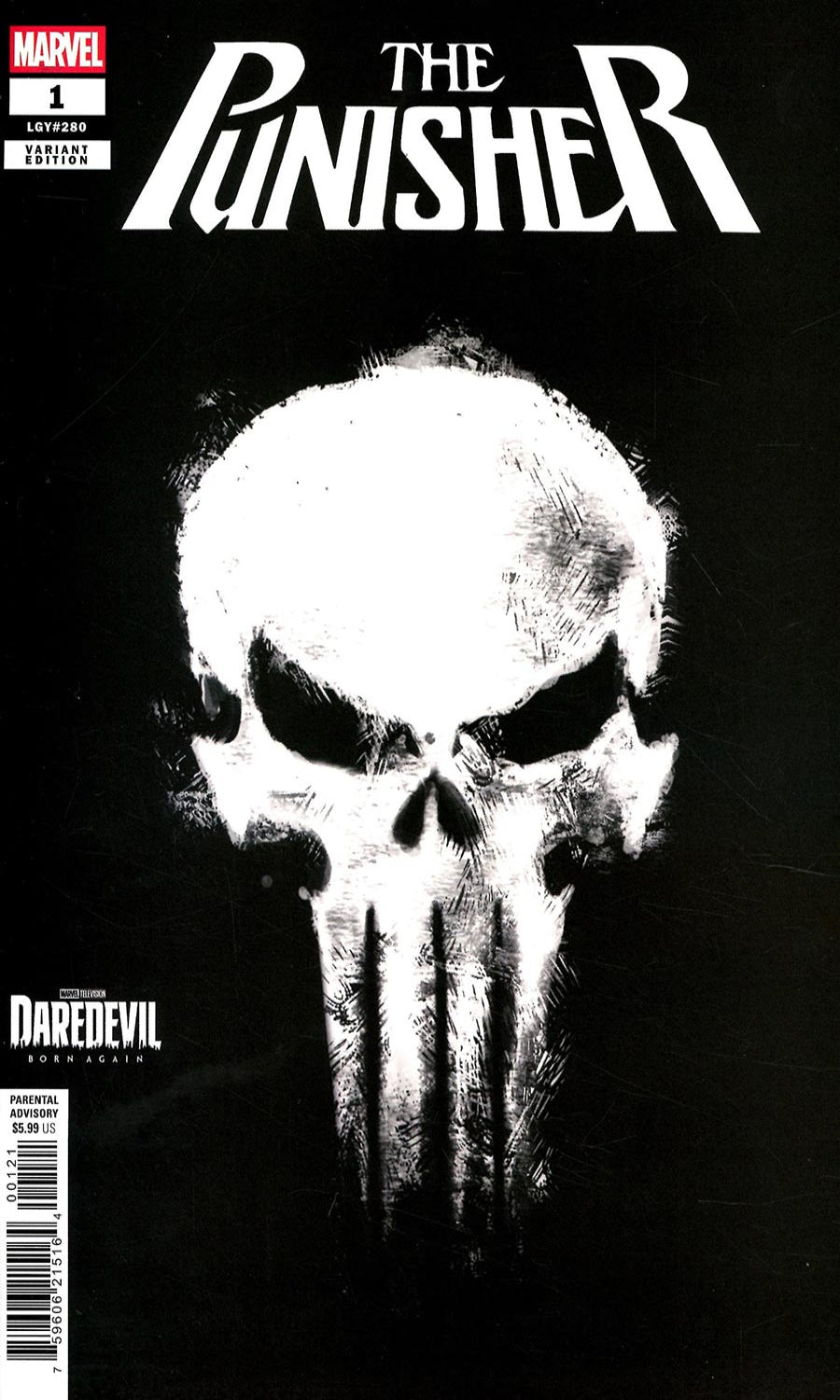 Comic book cover featuring the Punisher logo on a black background