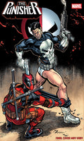 Comic book cover featuring The Punisher and Deadpool with a dark background
