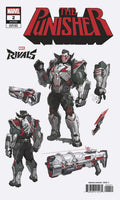 Comic book cover featuring 'The Punisher' with robot-like design and Marvel branding.