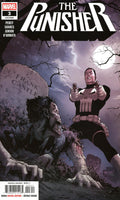 Comic book cover of 'The Punisher' with a dark, moonlit scene and Frank Castle holding a gun.