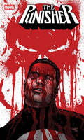 Comic book cover of 'The Punisher' with a red and white design.