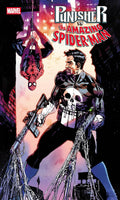 Comic book cover featuring The Punisher and Spider-Man with a cityscape background.
