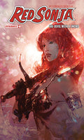 Comic book cover featuring a character with red hair and a sword, set against a snowy background.