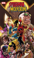 Comic book cover featuring Spider-Man and Wolverine with other characters in the background.