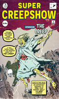 Comic book cover of 'Super Creepshow' featuring 'The Creep' with a purple background.