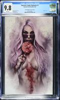 Comic book cover featuring a woman with a lollipop, CGC graded 9.8