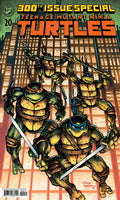 Comic book cover for Teenage Mutant Ninja Turtles Issue 30, featuring the four turtles in action poses with weapons against a city building background. Large title text at the top reads '300th Issue Special' and 'Teenage Mutant Ninja Turtles.